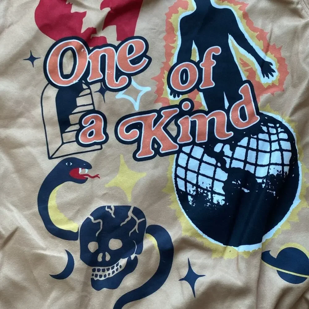 Reason Tan Bomber Jacket with Red and Black Accents - Picture 8 of 11